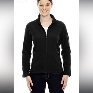 North End Women's Voyage Fleece Full Zip Jacket Black PTP 20.5”